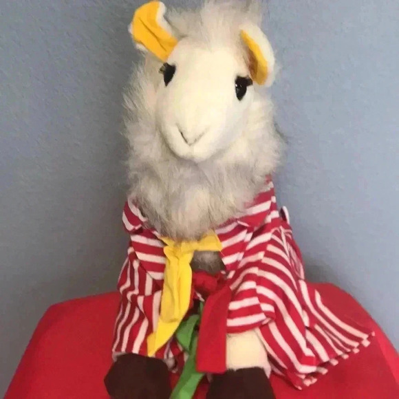 GUND LLAMMA IN PAJAMAS STUFFED ANIMAL  PLUSH GOOD CONDITION REMOVABLE PAJAMAS - Picture 2 of 9